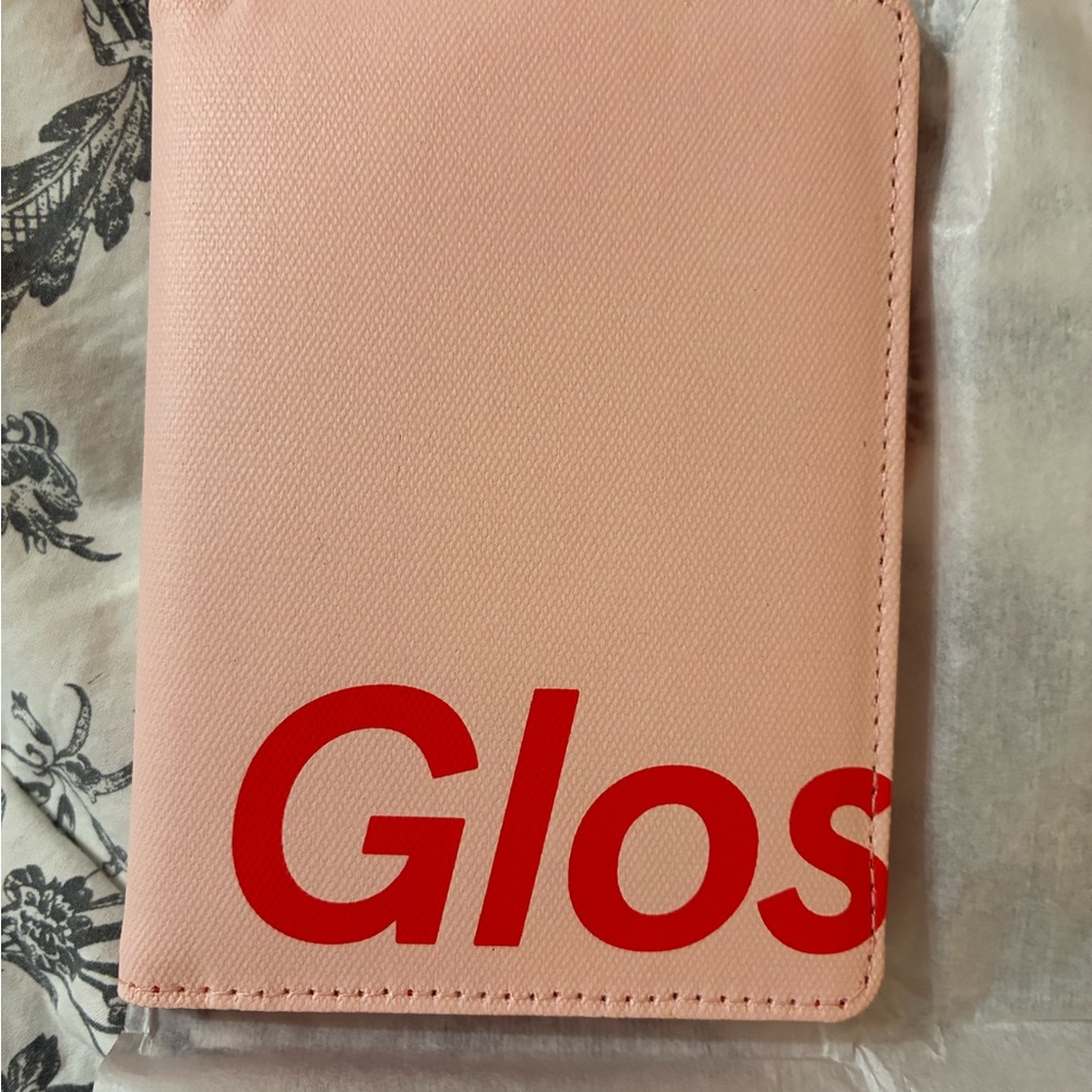 Pink Glossier travel passport cover NWT